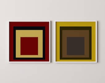 Josef Albers inspirerade konsttryckset: Fyrkantig hyllning till mitten av århundradet