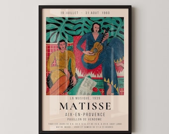 Henri Matisse - La Musique | Famous Painting Exhibition Poster (available handframed or unframed)