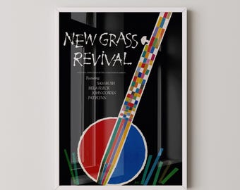 Vintage Music Poster - Bluegrass (USIA/New Grass Revival) | Our Most Popular Music Poster Available handframed or unframed