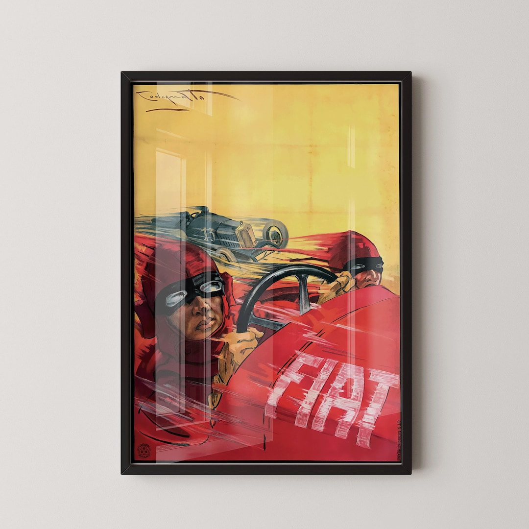 Fiat Racing Poster (1923): Vintage Italian Motorsport Art Print - Etsy