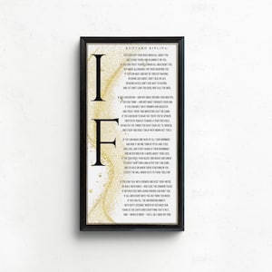 Se - Rudyard Kipling STAMPA GICLÉE PREMIUM / Vintage Narrow Vertical Typography Poetry Art (disponibile incorniciata a mano) 2x1