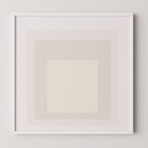 After Josef Albers - Devil (Homage to the Square) PREMIUM GICLÉE PRINT | Mid-century Modern Art Print in White (available handframed) 1x1