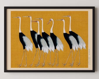 Ogata Korin Cranes Giclée Print: Vintage Japanese Art