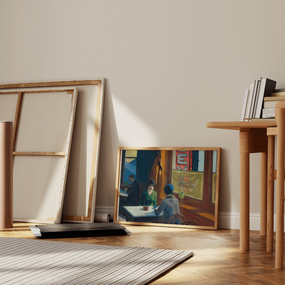 Edward Hopper Cafe Fine Art Print Famous Painting Vintage Cafe Green