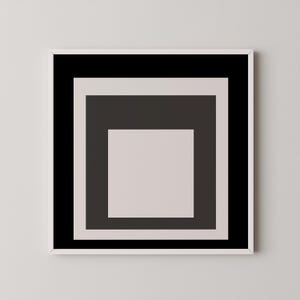 Dopo Josef Albers - Fumo (omaggio al quadrato) STAMPA GICLÉE PREMIUM / Stampa d'arte moderna di metà secolo (disponibile con cornice a mano) 1x1