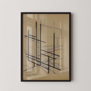 Felix Del Marle - Structure Speciale STAMPA GICLÉE PREMIUM / Poster vintage in stile Bauhaus Stampa artistica moderna di metà secolo (disponibile incorniciata a mano)