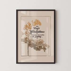 Auguste Lepère - La Forêt de Fontainebleau / Elegante stampa botanica Art Nouveau francese / Arte della parete forestale / Disponibile incorniciato a mano o senza cornice