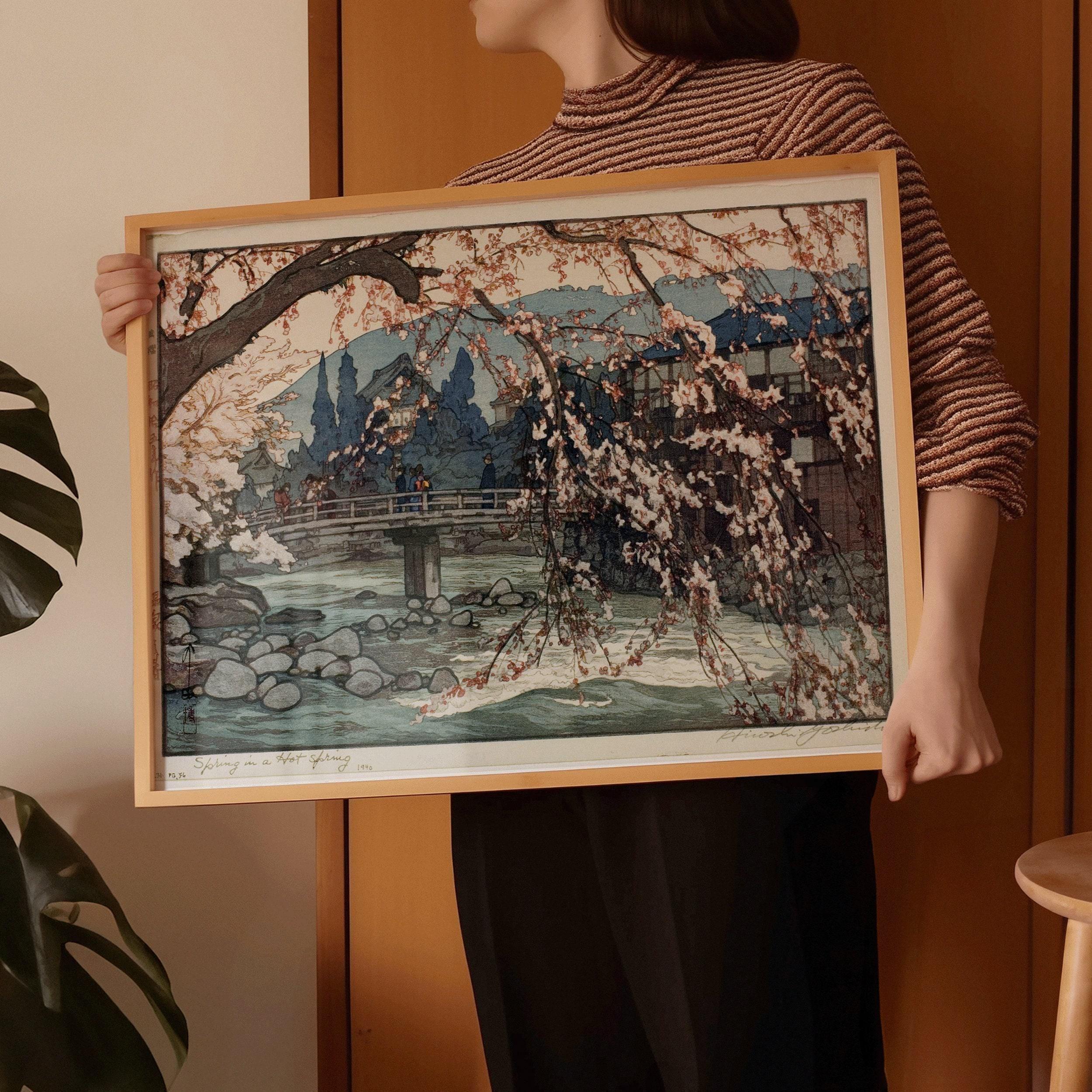 吉田博作 日本の木版画：春の温泉 ジクレーアート - Etsy 日本