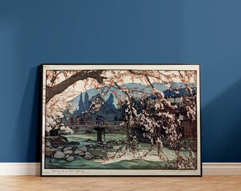 吉田博 日本の木版画：春の温泉ジクレーアート - Etsy 日本