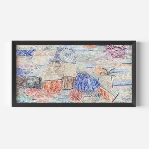 Paul Klee - Luce sui tempi passati / Arte panoramica astratta moderna (disponibile con o senza cornice) 2x1