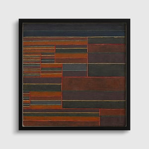 Impressão de arte abstrata de Paul Klee: Nos Seis Limiares Atuais - Decoração Moderna de Meados do Século