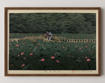 Kawase Hasui - Omiya in the Rain Giclée Print: Japanese Woodblock