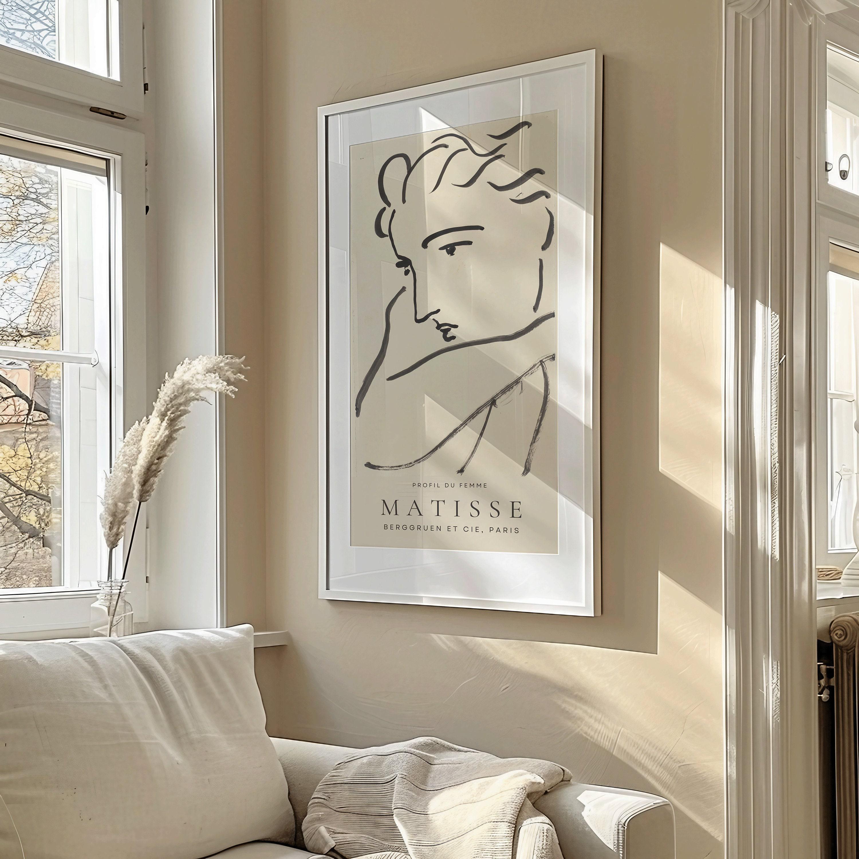 アンリ・マティス「女性の横顔スケッチ」トールアートプリント（2x1