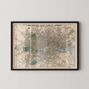 Vintage Whitbread's London kaartafdruk (verkrijgbaar met of zonder lijst)