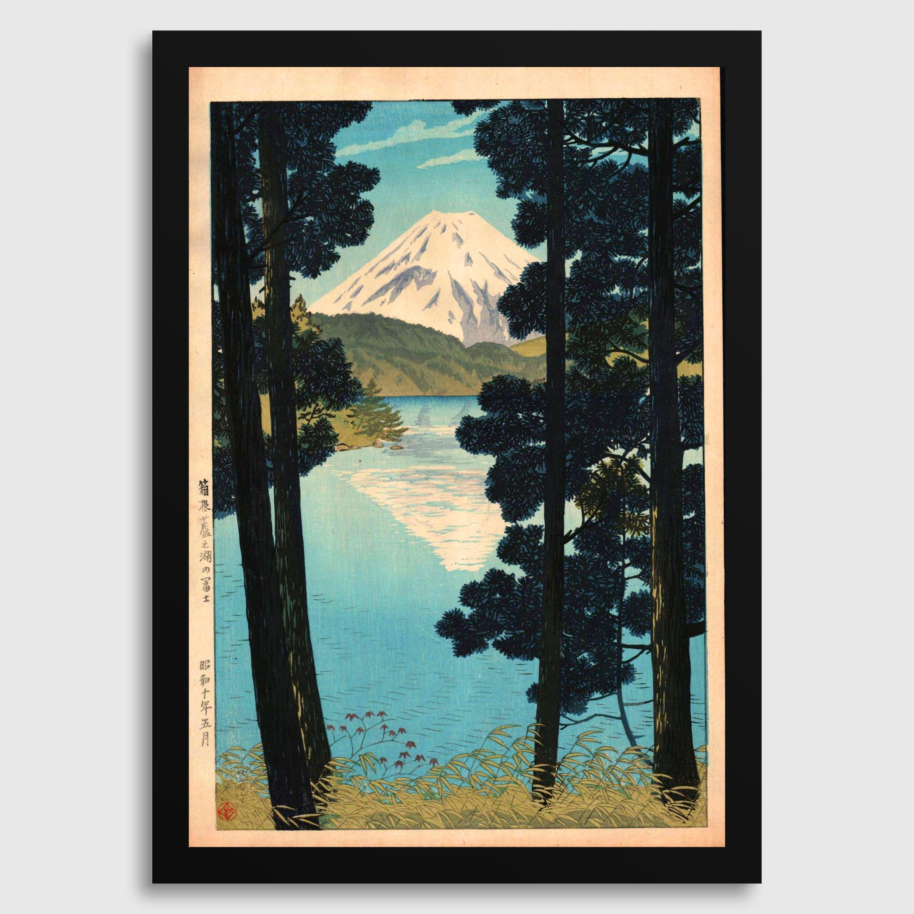 Shiro Kasamatsu Mount Fuji Japanese Woodblock Print: Hakone Lake