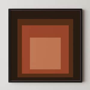 After Josef Albers - Oxblood (Homage to the Square) PREMIUM GICLÉE PRINT | Mid-century Modern Art Print (available handframed) 1x1