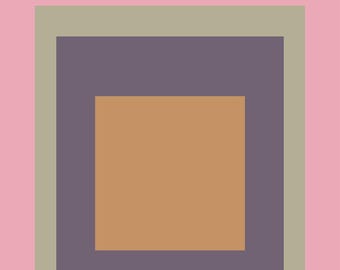 Josef Albers Inspired ‘Comfort’ Homage to the Square Giclée Print: Mid-Century Modern Art