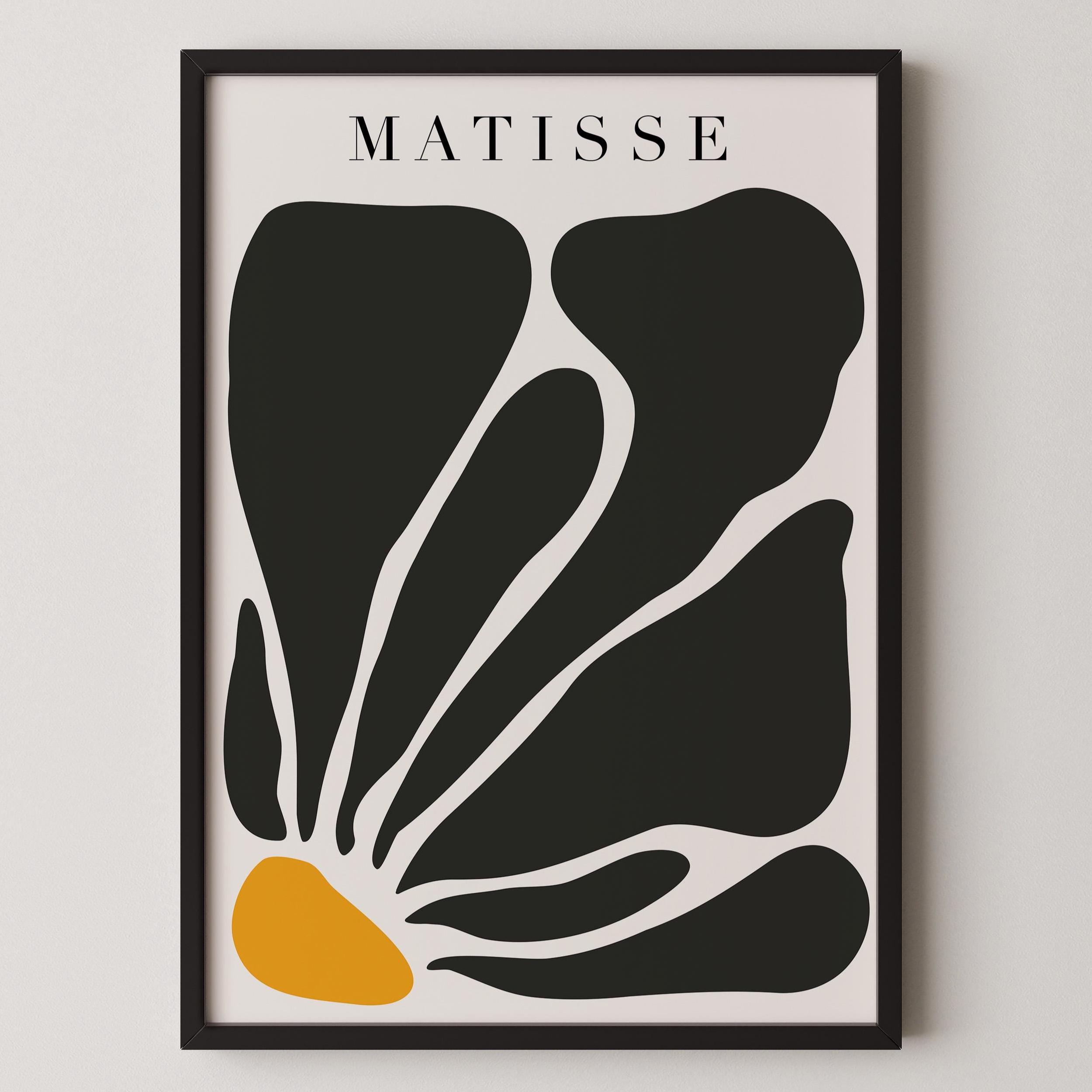 Henri Matisse - Papier Decoupes Black Flower | Famous Painting