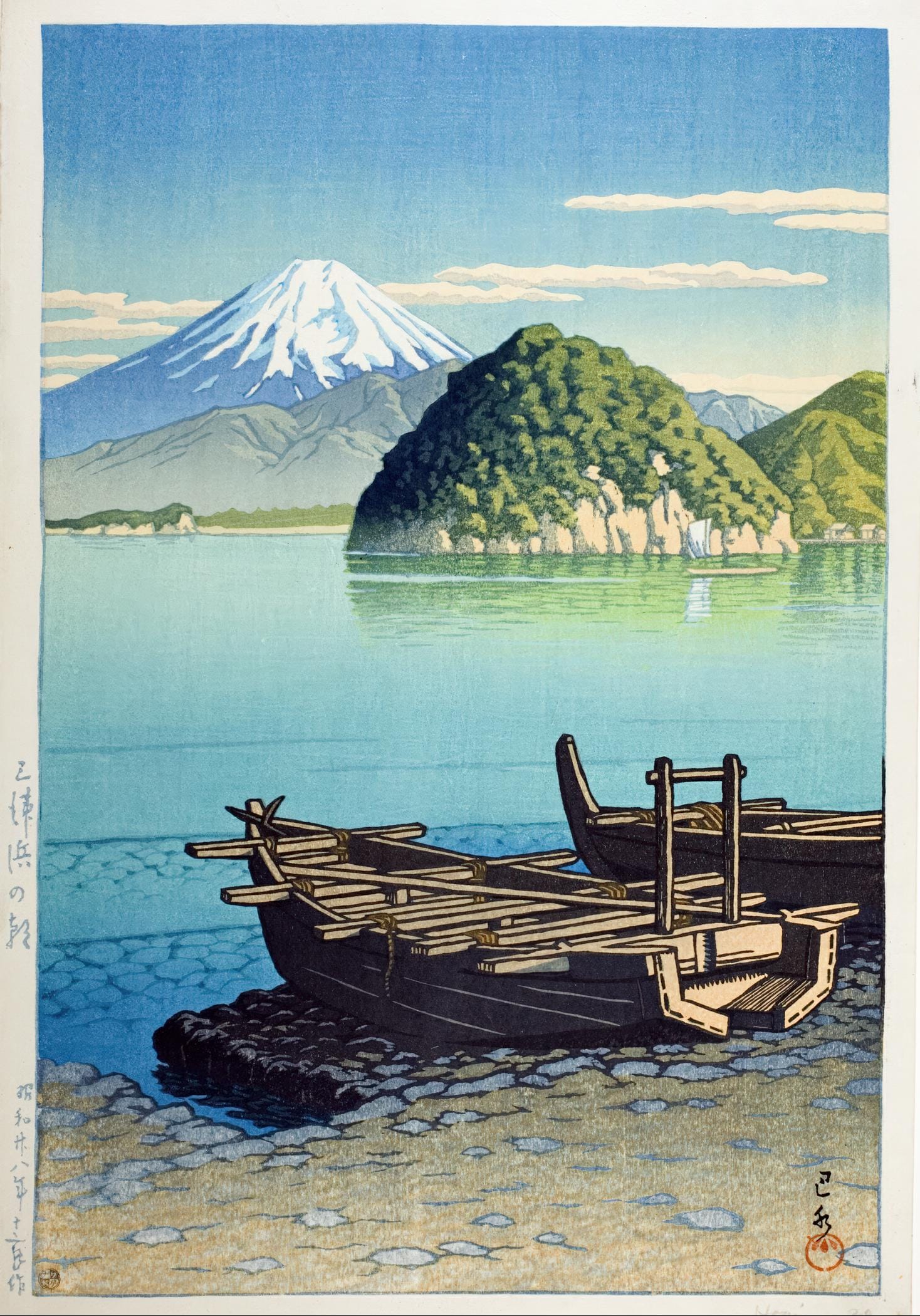 川瀬巴水 — 版画：水戸海岸｜日本の木版画（新版画） - Etsy 日本