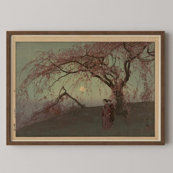 Hiroshi Yoshida Kumoi Cherry Trees Giclée Print: Vintage Japanese