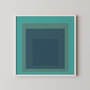 Dopo Josef Albers - Meadow (omaggio al quadrato) STAMPA GICLÉE PREMIUM / Stampa d'arte moderna di metà secolo in verde menta disponibile con cornice 1x1