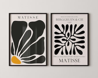 Our Strikingly Gorgeous Matisse Set |  | STATEMENT DUO Mid-Century Art | Customer Favorite and available framed