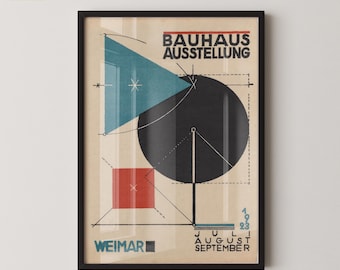 Bauhaus Vintage Poster - Ausstellung Triangle Circle Square PREMIUM GICLÉE PRINT | Mid-Century Modern Art Print (available handframed)