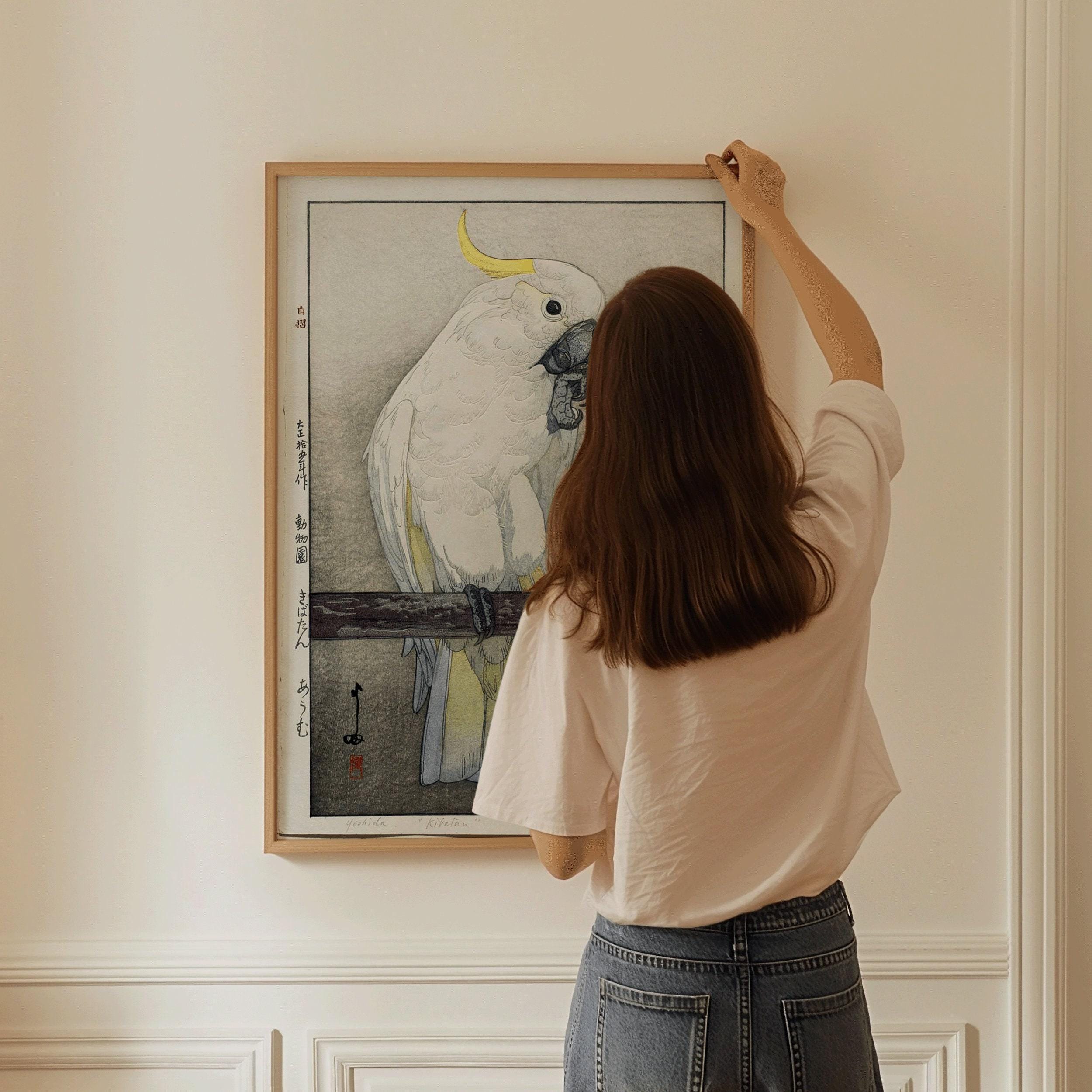 吉田博「キバタンオウム」版画：ヴィンテージの日本木版画 - Etsy 日本