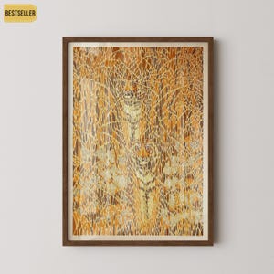 Toshi Yoshida – Tigri mimetizzate / STAMPA GICLÉE PREMIUM / La nostra più straordinaria e iconica arte giapponese su blocchi di legno vintage (disponibile incorniciata)