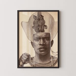 E. Harper Johnson - Piankhy der Große, Tafel 9 | PREMIUM GICLÉE-DRUCK - Majestätischer afrikanischer Kriegerkönig (gerahmt und ungerahmt verfügbar)