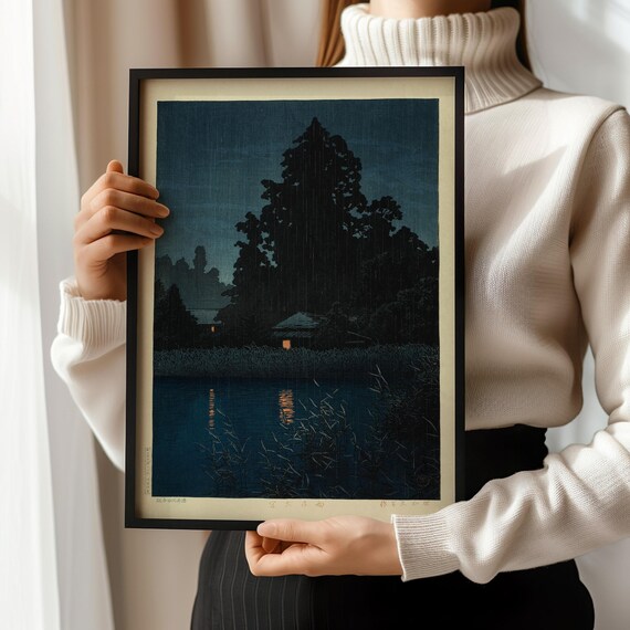 Kawase Hasui - Omiya in the Rain Giclée Print: Japanese Woodblock