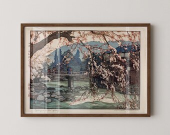 吉田博作 日本の木版画：春の温泉 ジクレーアート - Etsy 日本