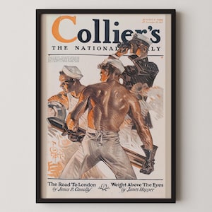 1917 Collier's Sailor Print: Edward Penfield LGBTQ+ Nautical Art