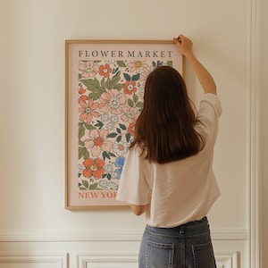 Flower Market - New York | Modern Botanical Exhibition Print (available framed or unframed)