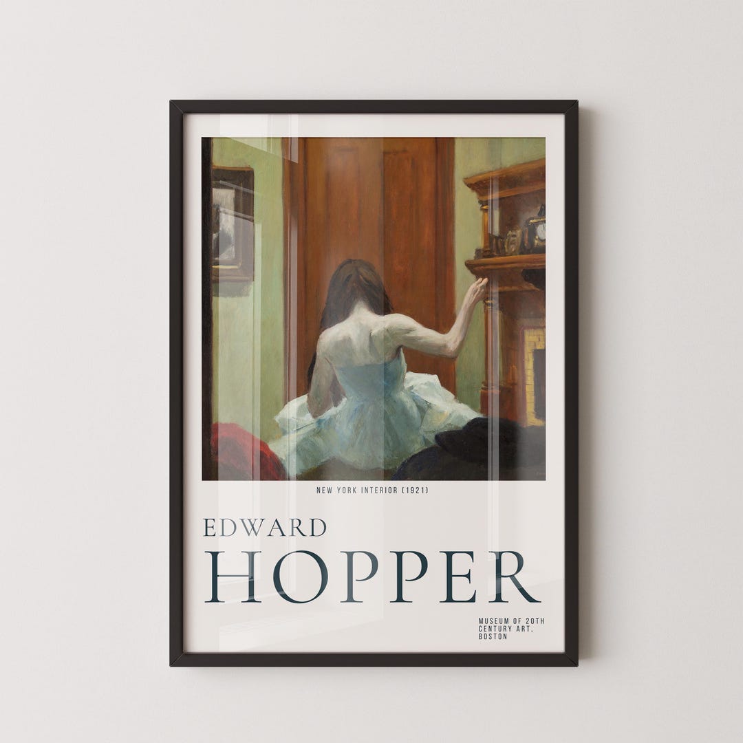 Edward Hopper - New York Interior | Famous Art (available Handframed or ...