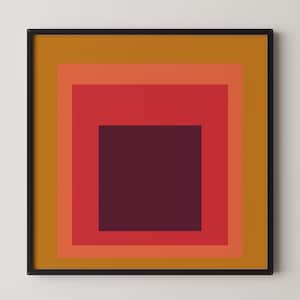 After Josef Albers - Split Peach (Homage to the Square) PREMIUM GICLÉE PRINT | Mid-century Modern Art Print (available handframed) 1x1