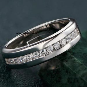 Bague diamants moissanite GRA pour homme Bague promesse en moissanite classique en argent sterling 925 pour hommes