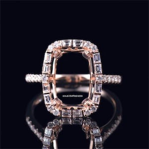 Anillo Halo en Plata de Ley 925: 13×9 mm, Talla Cojín, Detalles de Circonita