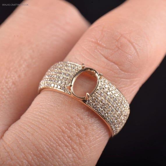 Bague Vintage à Motif Ondulation - Plaqué Or Avec Strass - Occasion