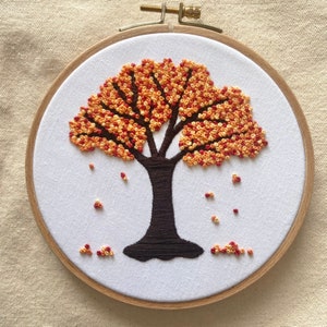 Fall / Autumn Tree Embroidery Pattern PDF/Digital Pattern image 1