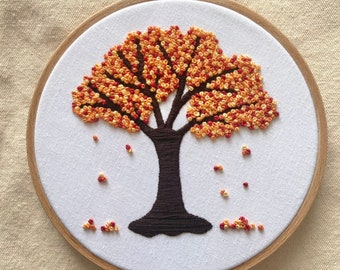 Fall / Autumn Tree Embroidery Pattern - PDF/Digital Pattern