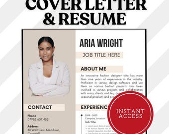 Modern Canva Resume/CV Template with Cover Letter