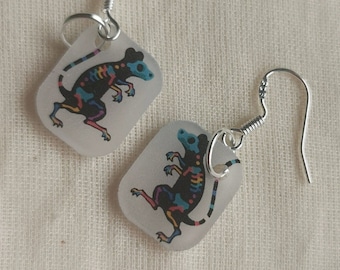 Rat Earrings with Sterling Silver Hooks