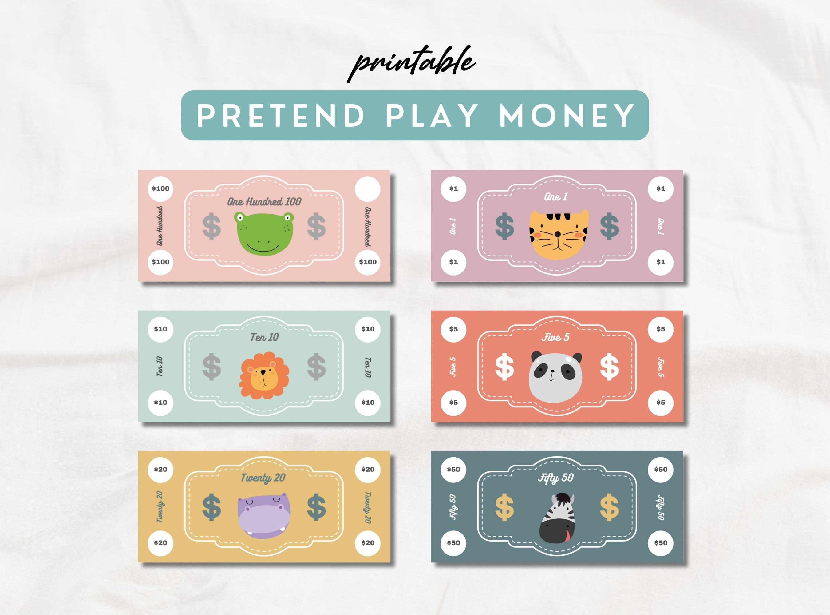Printable Play Money for Kids Printable Pretend Play Money - Etsy