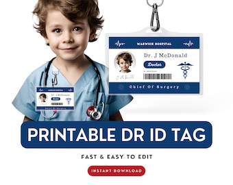 Doctor ID Badge Template for Kids