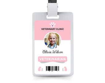 Kids Vet Name Tag | Veterinary Pretend Play Printable