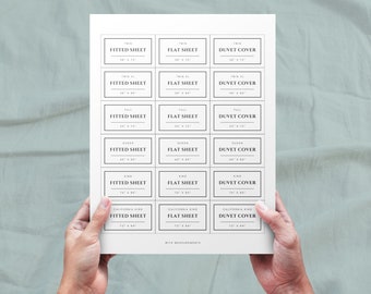 Linen Organization Printable Closet Labels | Signs for bedding. Includes free linen inventory tracker sheet.