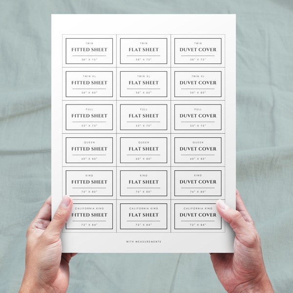 Linen Organization Printable Closet Labels | Signs for bedding. Includes free linen inventory tracker sheet.