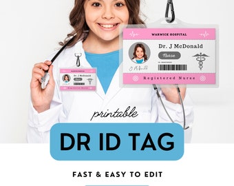 Kids Doctor Badge Pretend Play Nurse Name Card - Etsy