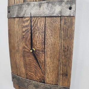 Whiskey Barrel Stave Clock-Wooden Wall Clock-Repurposed Wood-Handcrafted
